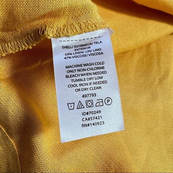 LOFT Size 6 Yellow Linen Blend Halter Dress MIDI Spring Summer - Picture 10 of 13